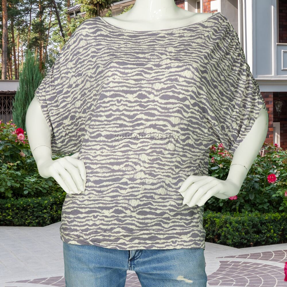 Juicy Couture Safari Animal Zebra Print T Shirt Top Tee L